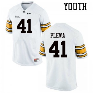 Youth Iowa Hawkeyes #41 Johnny Plewa White High School Jerseys 625640-371