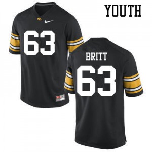 Youth University of Iowa #63 Justin Britt Black Football Jerseys 561875-173