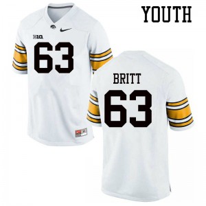 Youth Iowa #63 Justin Britt White High School Jersey 702889-640
