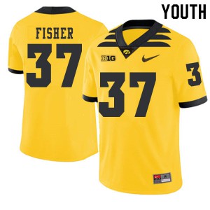 Youth Iowa #37 Kyler Fisher Gold 2019 Alternate Alumni Jersey 183896-270