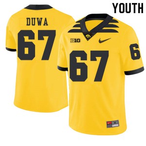 Youth Iowa #67 Levi Duwa Gold 2019 Alternate College Jersey 425541-978