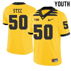 Youth Iowa #50 Louie Stec Gold 2019 Alternate Embroidery Jersey 956739-626