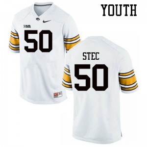 Youth Iowa #50 Louie Stec White Embroidery Jerseys 600615-765