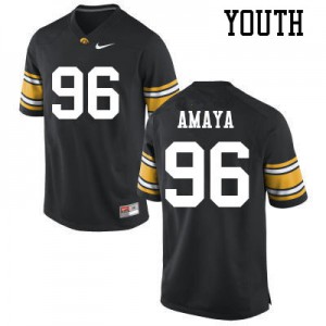 Youth Iowa Hawkeyes #96 Lucas Amaya Black Football Jerseys 820475-707