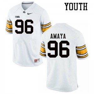 Youth Hawkeyes #96 Lucas Amaya White Alumni Jerseys 447614-425