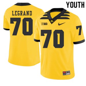 Youth Hawkeyes #70 Lucas LeGrand Gold 2019 Alternate Player Jersey 228779-884