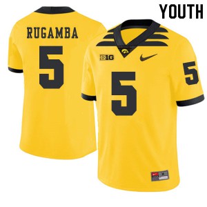 Youth Iowa #5 Manny Rugamba Gold 2019 Alternate NCAA Jerseys 489978-729