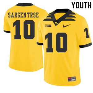 Youth Iowa #10 Mekhi Sargentrse Gold 2019 Alternate Embroidery Jersey 784465-102
