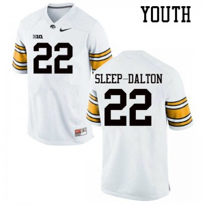 Youth University of Iowa #22 Michael Sleep-Dalton White Stitched Jersey 979354-182