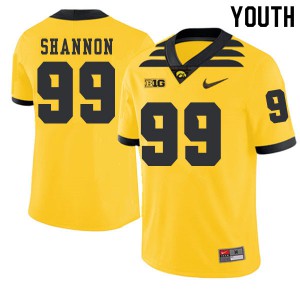 Youth Iowa #99 Noah Shannon Gold 2019 Alternate Stitched Jersey 407436-291