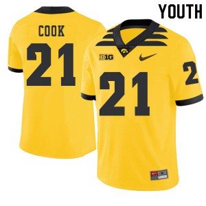 Youth Iowa Hawkeyes #21 Sam Cook Gold 2019 Alternate Official Jersey 537213-943