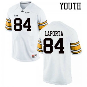 Youth University of Iowa #84 Sam LaPorta White NCAA Jerseys 570467-153
