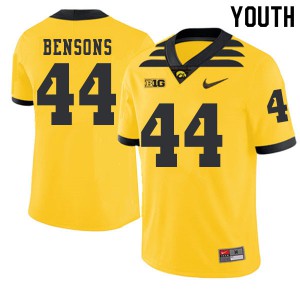 Youth University of Iowa #44 Seth Bensons Gold 2019 Alternate College Jersey 583695-411