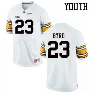 Youth Iowa Hawkeyes #23 Shadrick Byrd White Football Jersey 540624-752