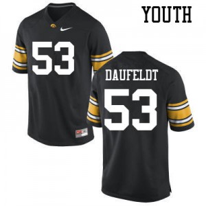 Youth Iowa #53 Spencer Daufeldt Black Official Jersey 275901-851