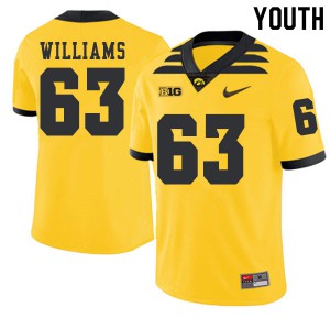 Youth Hawkeyes #63 Spencer Williams Gold 2019 Alternate College Jersey 120860-154