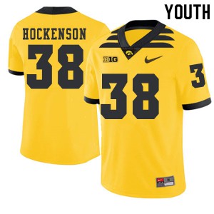Youth University of Iowa #38 T.J. Hockenson Gold 2019 Alternate Stitched Jerseys 610818-367