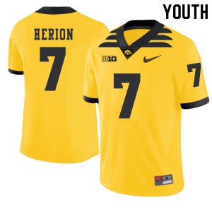 Youth Iowa #7 Tom Herion Gold 2019 Alternate Alumni Jerseys 434855-227