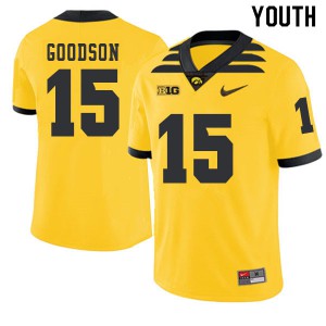 Youth Iowa #15 Tyler Goodson Gold 2019 Alternate Football Jerseys 793184-396