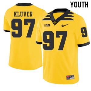 Youth University of Iowa #97 Tyler Kluver Gold 2019 Alternate NCAA Jerseys 437419-160