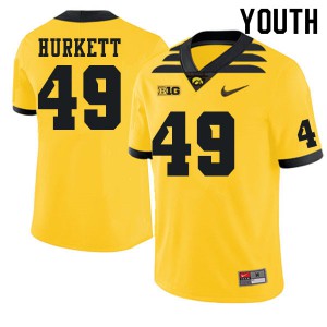 Youth Hawkeyes #49 Ethan Hurkett Gold Football Jerseys 968626-650