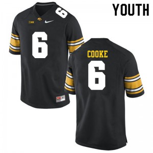 Youth Iowa Hawkeyes #6 Gavin Cooke Black Player Jersey 699088-968