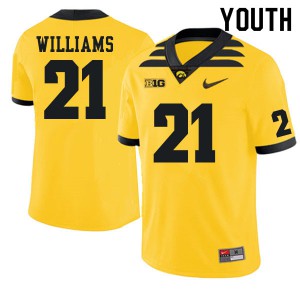 Youth Hawkeyes #21 Gavin Williams Gold University Jersey 918676-245