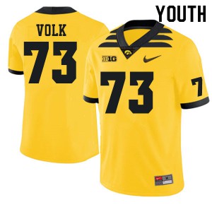 Youth Iowa Hawkeyes #73 Josh Volk Gold Embroidery Jerseys 840449-810