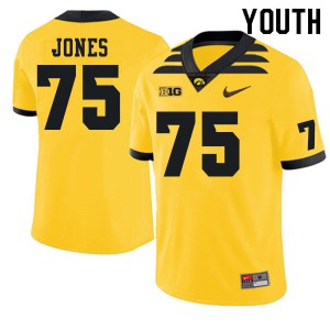 Youth Iowa #75 Logan Jones Gold Stitch Jersey 556947-851