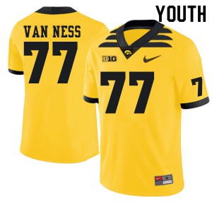 Youth University of Iowa #77 Lukas Van Ness Gold Stitched Jersey 237068-931