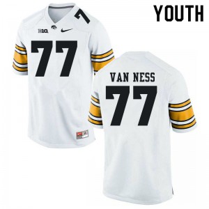 Youth Hawkeyes #77 Lukas Van Ness White College Jersey 473301-327