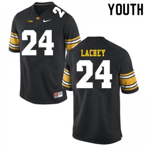 Youth University of Iowa #24 Luke Lachey Black University Jersey 208104-458
