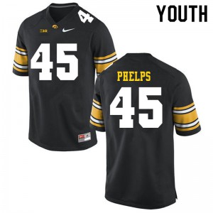 Youth Iowa #45 Nick Phelps Black Embroidery Jerseys 519805-557