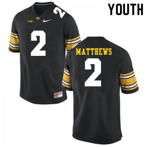 Youth Hawkeyes #2 Quavon Matthews Black High School Jerseys 817887-589
