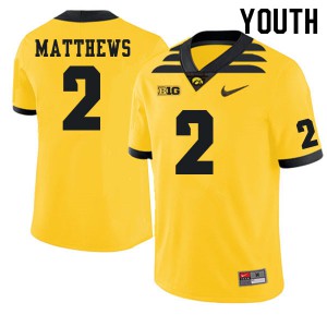 Youth Iowa #2 Quavon Matthews Gold Stitch Jerseys 887303-923