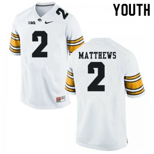 Youth Iowa #2 Quavon Matthews White Player Jersey 322779-887