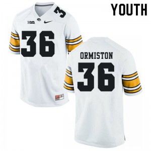 Youth University of Iowa #36 Sean Ormiston White Stitched Jersey 839619-600
