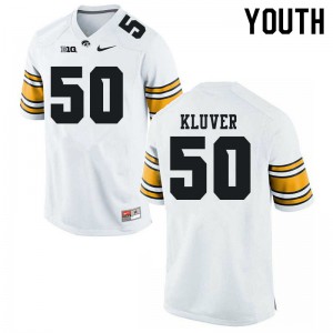Youth Hawkeyes #50 Zach Kluver White University Jersey 502711-272