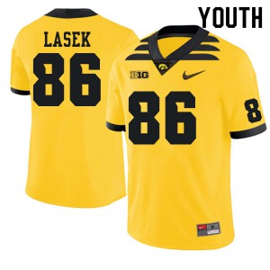 Youth Iowa #86 Zack Lasek Gold NCAA Jersey 888749-334