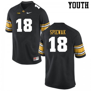 Youth Hawkeyes #18 Austin Spiewak Black Football Jersey 433536-751