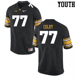 Youth Iowa #77 Connor Colby Black College Jersey 515067-692