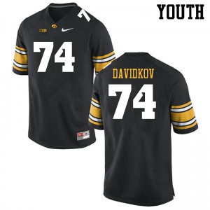 Youth University of Iowa #74 David Davidkov Black Stitched Jersey 976464-985
