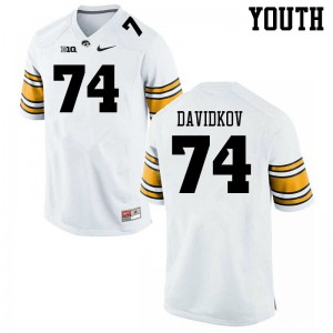 Youth Iowa #74 David Davidkov White Stitched Jerseys 587453-843