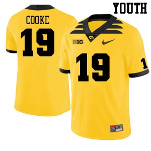 Youth Iowa #19 Gaven Cooke Gold Stitched Jerseys 661842-945