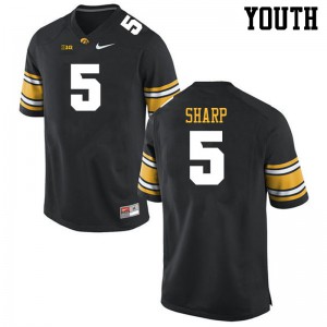 Youth University of Iowa #5 Jack Sharp Black Stitch Jersey 222418-205