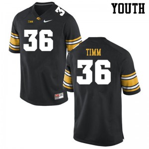 Youth Iowa #36 Mike Timm Black NCAA Jersey 655810-808