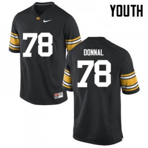 Youth Hawkeyes #78 Andrew Donnal Black Stitched Jersey 425076-391