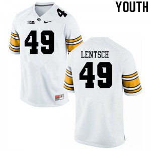 Youth Iowa #49 Andrew Lentsch White Football Jersey 822438-778