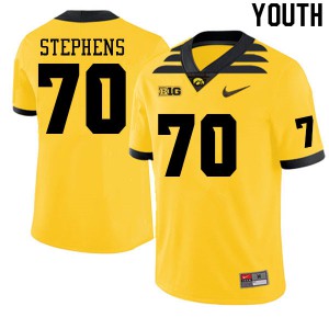 Youth Iowa #70 Beau Stephens Gold Embroidery Jerseys 602948-899