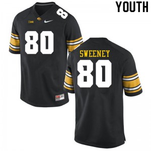 Youth University of Iowa #80 Brennan Sweeney Black High School Jersey 792973-394